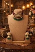 Nazakat Kundan Choker Set with Emerald Drops