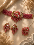 Gulabi Meenakari Choker Set