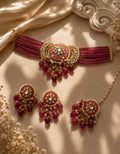 Rani Ruby Meenakari Choker Set