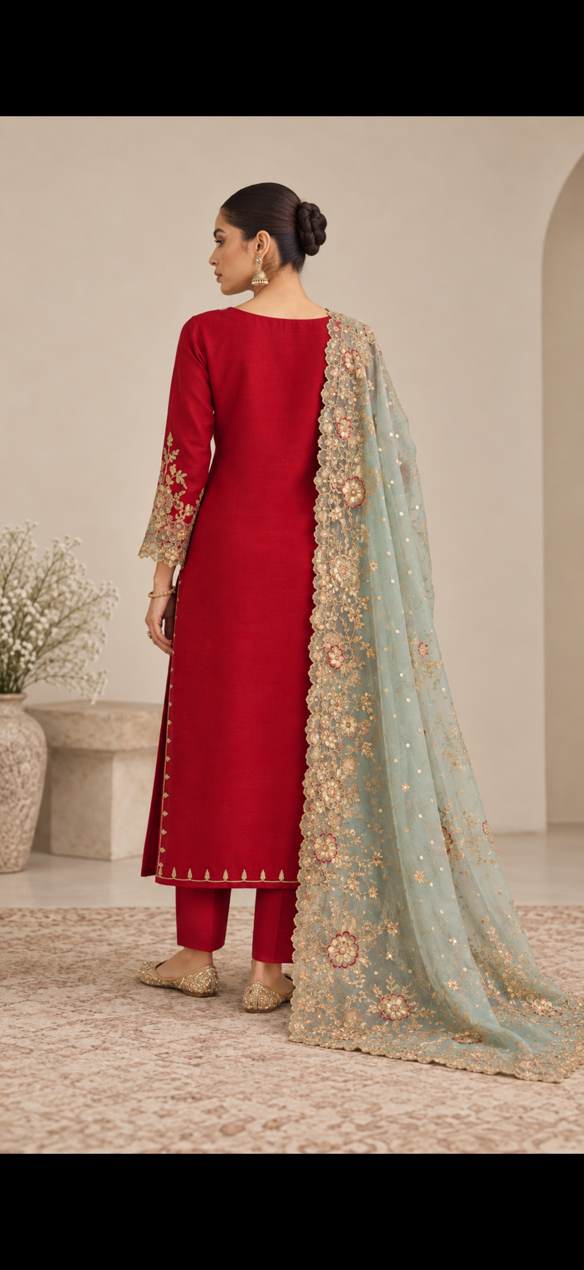 Zohra Ruby & Sage Suit