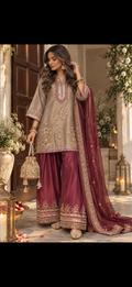 Mehrunnisa Maroon Farshi Salwar Set